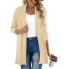 imageGRECERELLE Womens Long Sleeve Open Front Lightweight Casual Business Dressy Cardigan Sweater Fall WinterLight Yellow