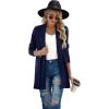 imageGRECERELLE Womens Long Sleeve Open Front Lightweight Casual Business Dressy Cardigan Sweater Fall WinterNavy Blue