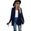 imageGRECERELLE Womens Long Sleeve Open Front Lightweight Casual Business Dressy Cardigan Sweater Fall WinterNavy Blue