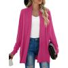 imageGRECERELLE Womens Long Sleeve Open Front Lightweight Casual Business Dressy Cardigan Sweater Fall WinterPeach Red