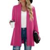 imageGRECERELLE Womens Long Sleeve Open Front Lightweight Casual Business Dressy Cardigan Sweater Fall WinterPeach Red