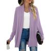 imageGRECERELLE Womens Long Sleeve Open Front Lightweight Casual Business Dressy Cardigan Sweater Fall WinterPurple Gray