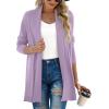 imageGRECERELLE Womens Long Sleeve Open Front Lightweight Casual Business Dressy Cardigan Sweater Fall WinterPurple Gray