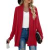 imageGRECERELLE Womens Long Sleeve Open Front Lightweight Casual Business Dressy Cardigan Sweater Fall WinterRed