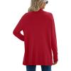 imageGRECERELLE Womens Long Sleeve Open Front Lightweight Casual Business Dressy Cardigan Sweater Fall WinterRed