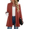 imageGRECERELLE Womens Long Sleeve Open Front Lightweight Casual Business Dressy Cardigan Sweater Fall WinterRusty Red