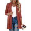 imageGRECERELLE Womens Long Sleeve Open Front Lightweight Casual Business Dressy Cardigan Sweater Fall WinterRusty Red