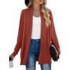 imageGRECERELLE Womens Long Sleeve Open Front Lightweight Casual Business Dressy Cardigan Sweater Fall WinterRusty Red