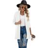 imageGRECERELLE Womens Long Sleeve Open Front Lightweight Casual Business Dressy Cardigan Sweater Fall WinterWhite
