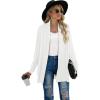 imageGRECERELLE Womens Long Sleeve Open Front Lightweight Casual Business Dressy Cardigan Sweater Fall WinterWhite