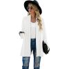 imageGRECERELLE Womens Long Sleeve Open Front Lightweight Casual Business Dressy Cardigan Sweater Fall WinterWhite