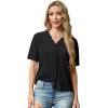imageGRECERELLE Womens Summer Lightweight Short Sleeve Cropped Cardigan VNeck Knit Sweater Shrug for Dressy01 Black