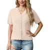 imageGRECERELLE Womens Summer Lightweight Short Sleeve Cropped Cardigan VNeck Knit Sweater Shrug for DressyApricot