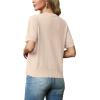 imageGRECERELLE Womens Summer Lightweight Short Sleeve Cropped Cardigan VNeck Knit Sweater Shrug for DressyApricot