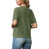 imageGRECERELLE Womens Summer Lightweight Short Sleeve Cropped Cardigan VNeck Knit Sweater Shrug for DressyArmy Green
