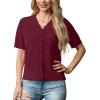 imageGRECERELLE Womens Summer Lightweight Short Sleeve Cropped Cardigan VNeck Knit Sweater Shrug for DressyBurgundy