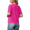 imageGRECERELLE Womens Summer Lightweight Short Sleeve Cropped Cardigan VNeck Knit Sweater Shrug for DressyHot Pink