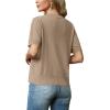 imageGRECERELLE Womens Summer Lightweight Short Sleeve Cropped Cardigan VNeck Knit Sweater Shrug for DressyKhaki