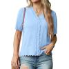 imageGRECERELLE Womens Summer Lightweight Short Sleeve Cropped Cardigan VNeck Knit Sweater Shrug for DressyLight Blue