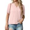 imageGRECERELLE Womens Summer Lightweight Short Sleeve Cropped Cardigan VNeck Knit Sweater Shrug for DressyLight Pink