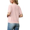 imageGRECERELLE Womens Summer Lightweight Short Sleeve Cropped Cardigan VNeck Knit Sweater Shrug for DressyLight Pink