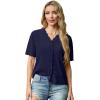 imageGRECERELLE Womens Summer Lightweight Short Sleeve Cropped Cardigan VNeck Knit Sweater Shrug for DressyNavy Blue