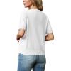 imageGRECERELLE Womens Summer Lightweight Short Sleeve Cropped Cardigan VNeck Knit Sweater Shrug for DressyWhite
