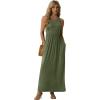 imageGRECERELLE Womens Summer Sleeveless Casual Long Tank Maxi Dress with Pockets XS3XLArmy Green