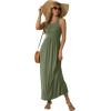 imageGRECERELLE Womens Summer Sleeveless Casual Long Tank Maxi Dress with Pockets XS3XLArmy Green