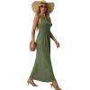 imageGRECERELLE Womens Summer Sleeveless Casual Long Tank Maxi Dress with Pockets XS3XLArmy Green