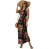 imageGRECERELLE Womens Summer Sleeveless Casual Long Tank Maxi Dress with Pockets XS3XLBrown Flower Black