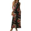 imageGRECERELLE Womens Summer Sleeveless Casual Long Tank Maxi Dress with Pockets XS3XLBrown Flower Black