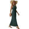 imageGRECERELLE Womens Summer Sleeveless Casual Long Tank Maxi Dress with Pockets XS3XLDark Green