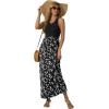 imageGRECERELLE Womens Summer Sleeveless Casual Long Tank Maxi Dress with Pockets XS3XLFloral Black Small Daisy
