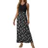 imageGRECERELLE Womens Summer Sleeveless Casual Long Tank Maxi Dress with Pockets XS3XLFloral Black Small Daisy