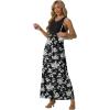 imageGRECERELLE Womens Summer Sleeveless Casual Long Tank Maxi Dress with Pockets XS3XLFloral Black White Flower