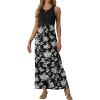 imageGRECERELLE Womens Summer Sleeveless Casual Long Tank Maxi Dress with Pockets XS3XLFloral Black White Flower