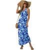 imageGRECERELLE Womens Summer Sleeveless Casual Long Tank Maxi Dress with Pockets XS3XLFloral Blue Ink White