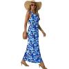 imageGRECERELLE Womens Summer Sleeveless Casual Long Tank Maxi Dress with Pockets XS3XLFloral Blue Ink White