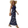 imageGRECERELLE Womens Summer Sleeveless Casual Long Tank Maxi Dress with Pockets XS3XLFloral Blue Small Flower