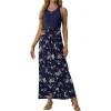imageGRECERELLE Womens Summer Sleeveless Casual Long Tank Maxi Dress with Pockets XS3XLFloral Blue Small Flower
