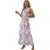 imageGRECERELLE Womens Summer Sleeveless Casual Long Tank Maxi Dress with Pockets XS3XLFloral Gray Azalea