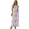 imageGRECERELLE Womens Summer Sleeveless Casual Long Tank Maxi Dress with Pockets XS3XLFloral Gray Azalea