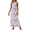 imageGRECERELLE Womens Summer Sleeveless Casual Long Tank Maxi Dress with Pockets XS3XLFloral Gray Azalea