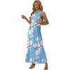 imageGRECERELLE Womens Summer Sleeveless Casual Long Tank Maxi Dress with Pockets XS3XLFloral Light Blue