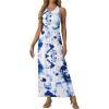 imageGRECERELLE Womens Summer Sleeveless Casual Long Tank Maxi Dress with Pockets XS3XLFloral White Ink Blue