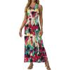 imageGRECERELLE Womens Summer Sleeveless Casual Long Tank Maxi Dress with Pockets XS3XLFloral White Ink Red