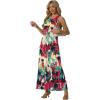 imageGRECERELLE Womens Summer Sleeveless Casual Long Tank Maxi Dress with Pockets XS3XLFloral White Ink Red