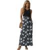 imageGRECERELLE Womens Summer Sleeveless Casual Long Tank Maxi Dress with Pockets XS3XLFloral White Lily