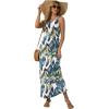 imageGRECERELLE Womens Summer Sleeveless Casual Long Tank Maxi Dress with Pockets XS3XLFloral White Monotherapy